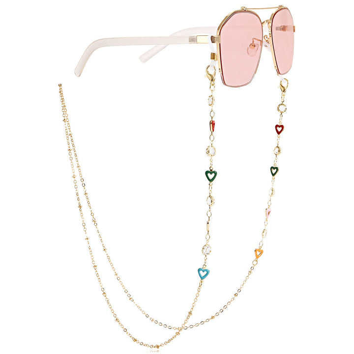 Decorative Heart Charm Eyewear Chain Bowlift