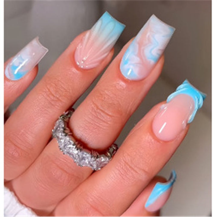 Artistic Press-On Nail Set with Premium Embellishments Bowlift