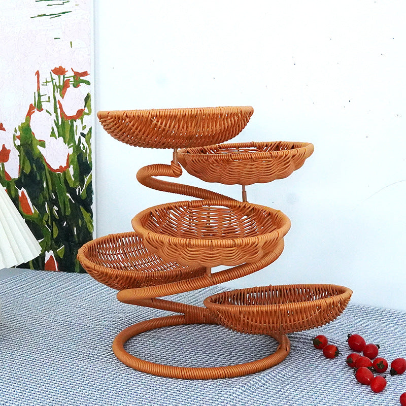 Multi-Tiered Wicker Storage Bowlift