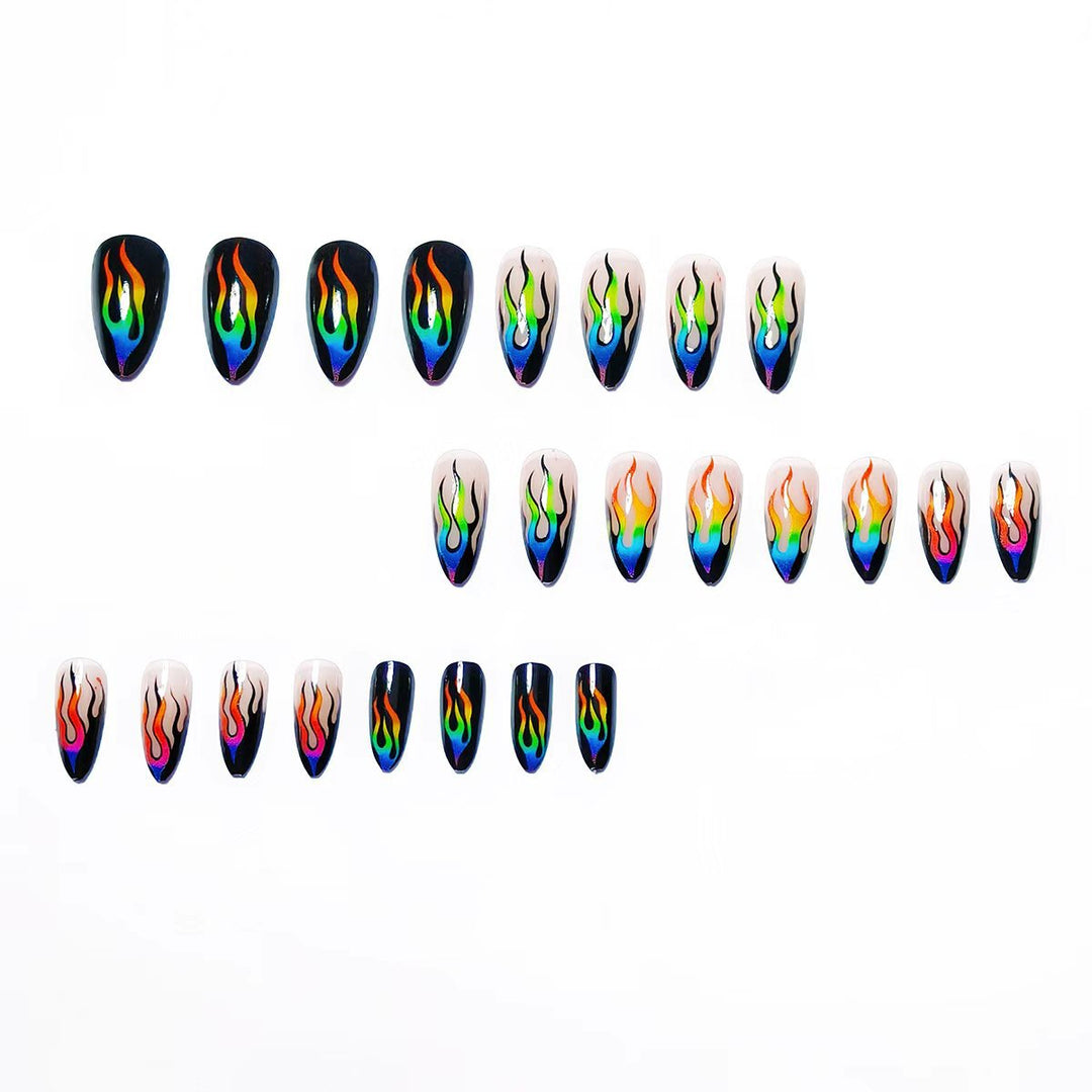 Creative Art Nails with Eye-Catching Flame Design Bowlift