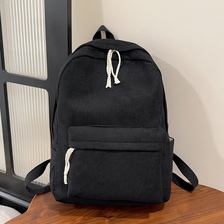 Corduroy Textured Drawstring Backpack