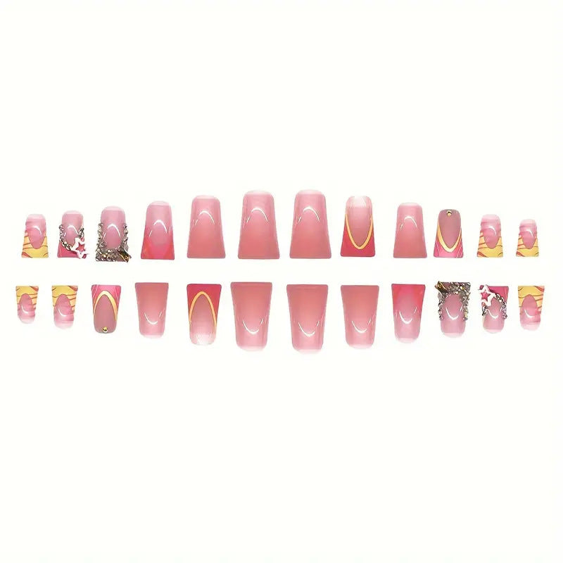 Decorative 3D Themed Press-On Nail Art Bowlift