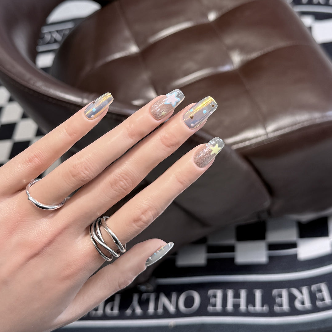 Artistic Starry Dream Press-On Nail Set Bowlift