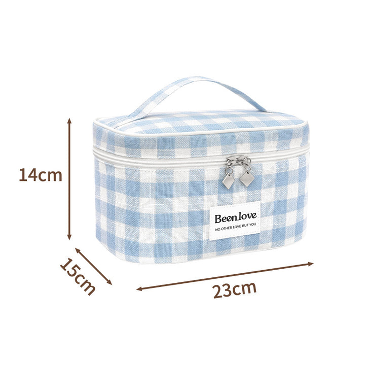 Stylish Checkered Makeup Case Bowlift