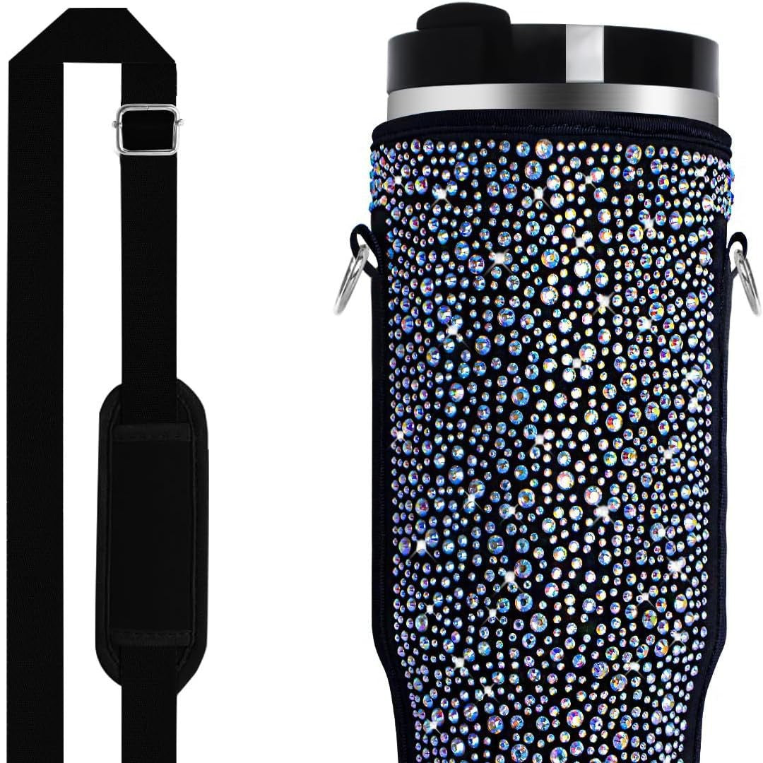 Ladies water bottle holder with sparkling rhinestones Bowlift