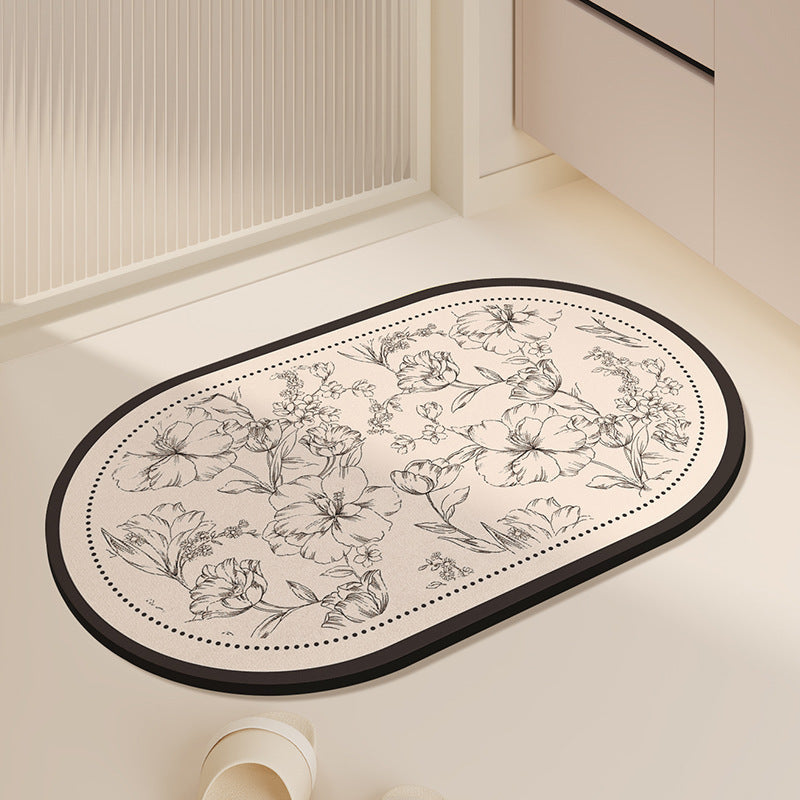Floral Design Indoor Mat Bowlift