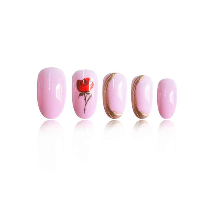 Floral Rose Nail Art Bowlift