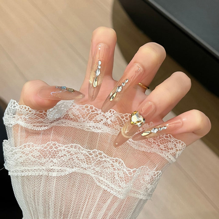 Elegant Floral Design Press-On Nail Extensions Bowlift