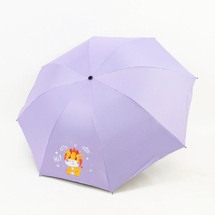 Women's Folding Umbrella with Fun Animal Design Bowlift