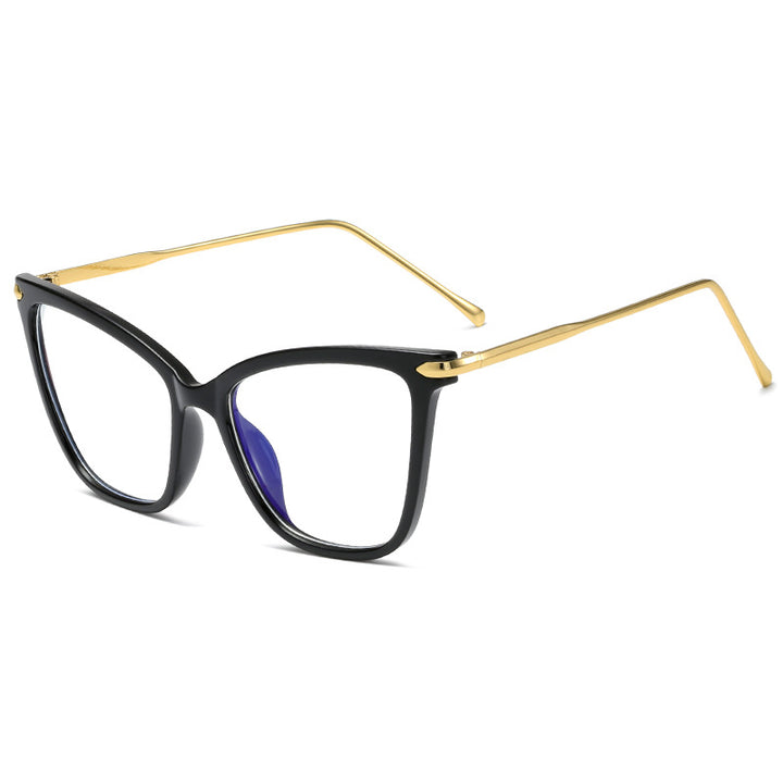 Women Cat-Eye Glasses with filigree Metal Frame Bowlift