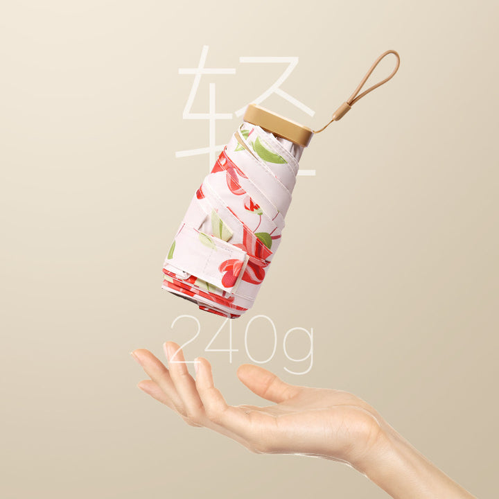Women's folding umbrella with fresh cherry design Bowlift