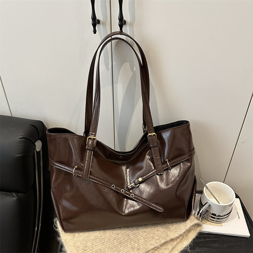 Sleek Structured Vegan Leather Tote