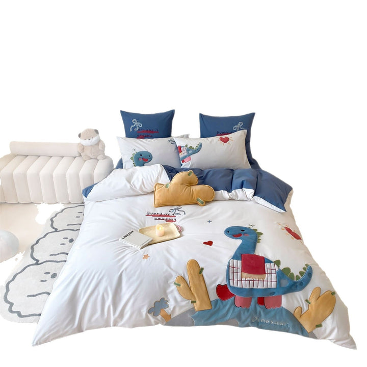 Kids bedding set withloving space illustrations and soft cotton cover