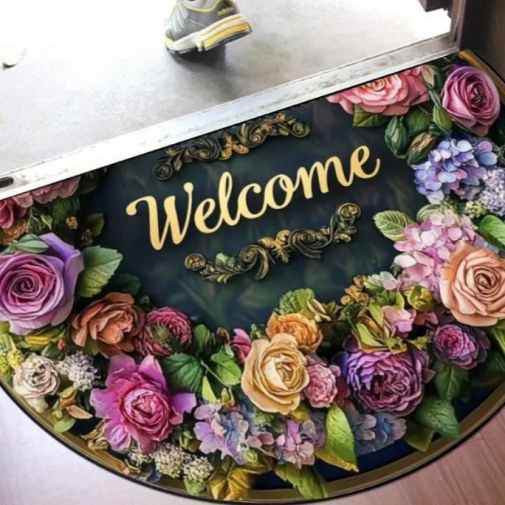 Floral Welcome Door Mat