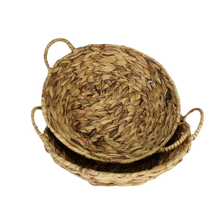 Handwoven Natural Serving Tray Set Bowlift