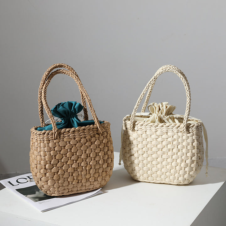 Handmade mini basket handbag with stylish woven pattern Bowlift