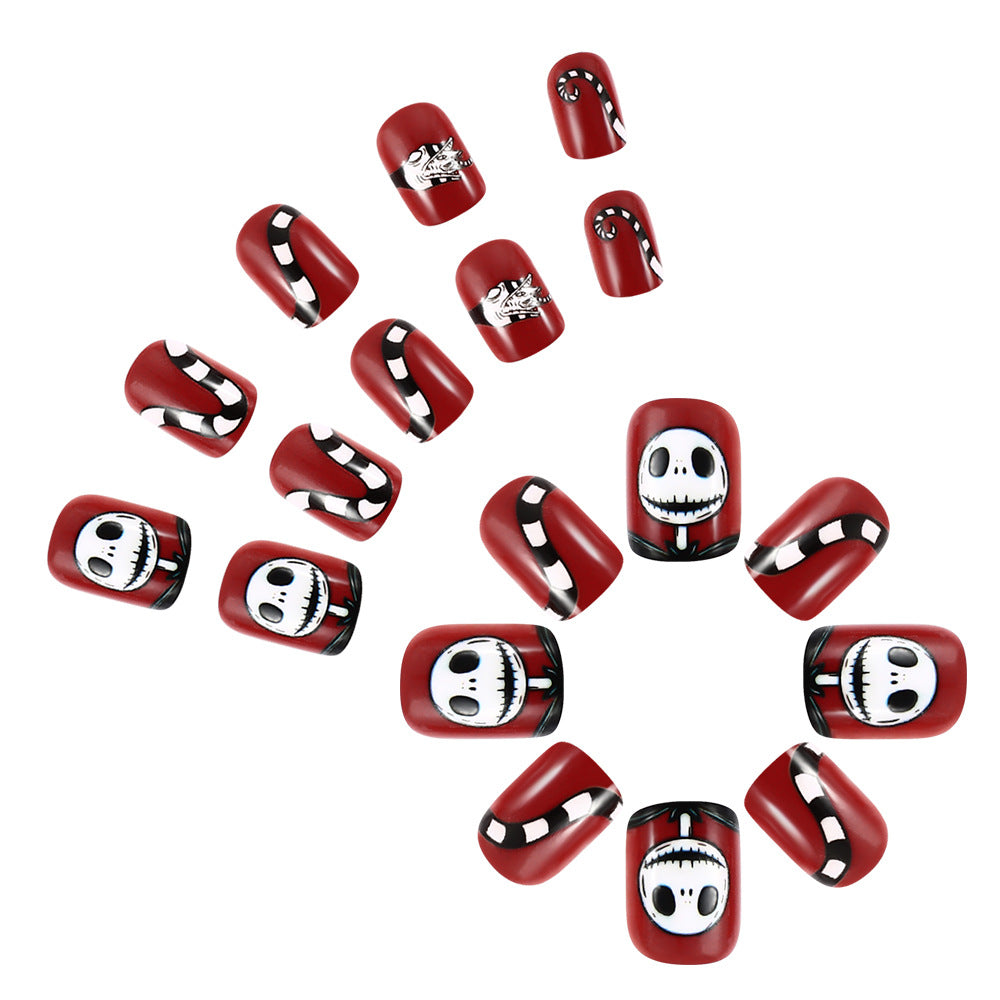 Halloween-Themed Artistic Press-On Nail Set Bowlift