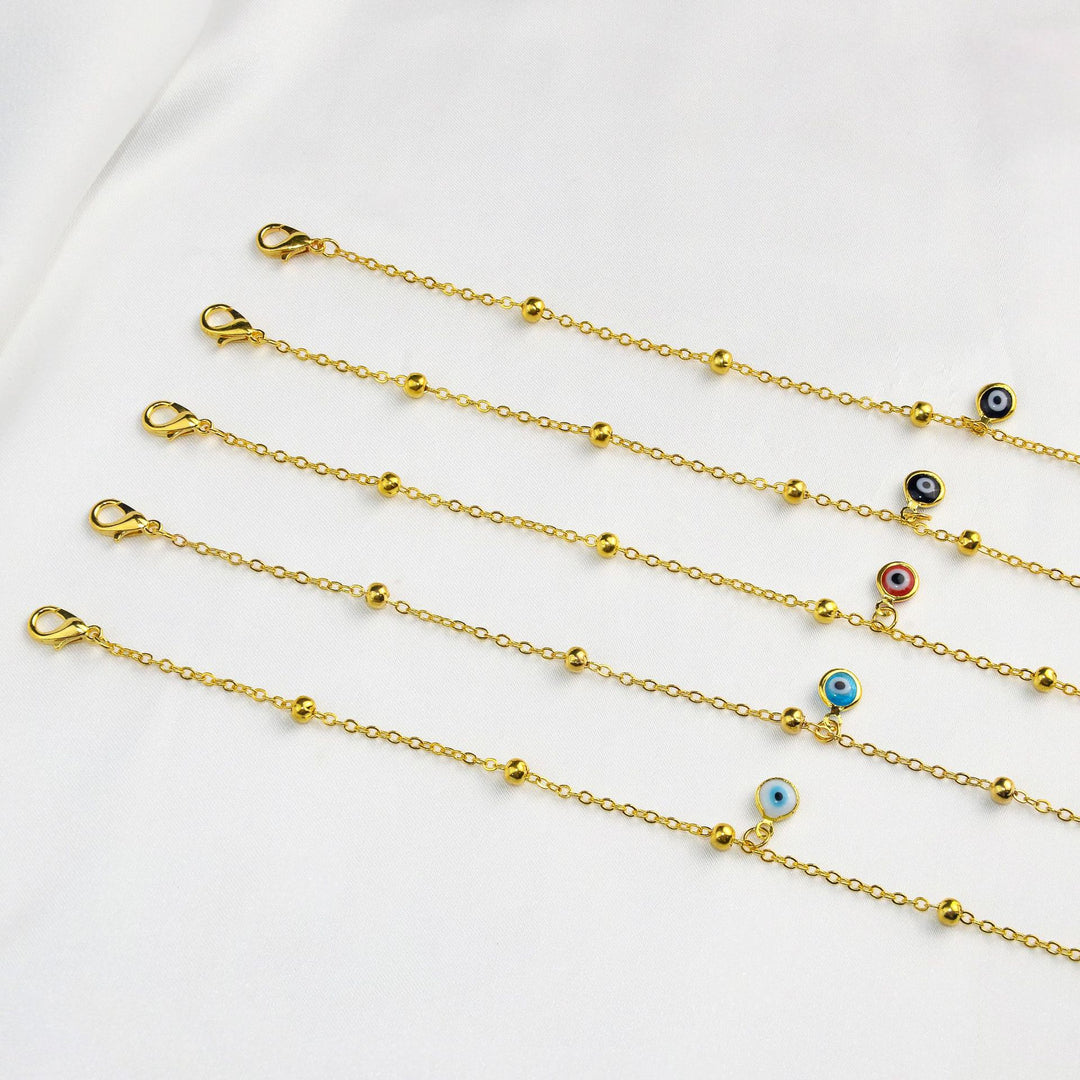 Delicate Evil Eye Anklet Bowlift