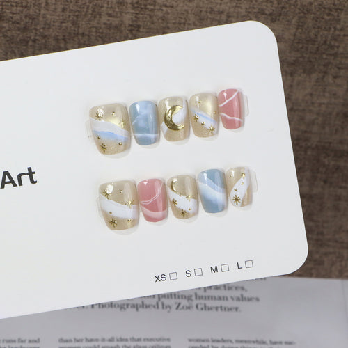 Celestial Themed Press-On Nail Set Bowlift