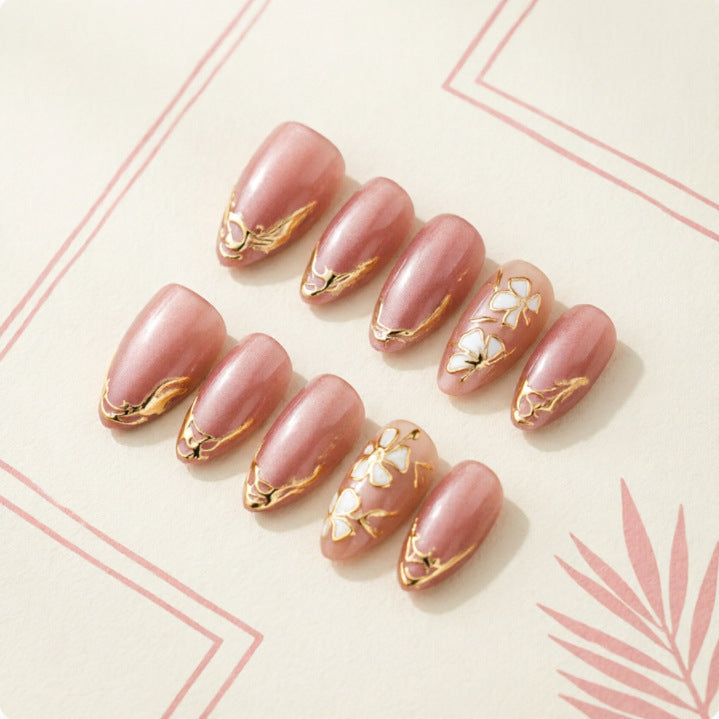 Artificial nails with floral design Bowlift