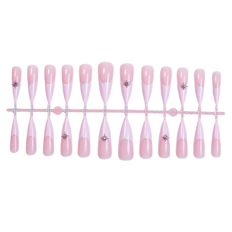 Artificial nail set with elegant glitter and floral design Bowlift