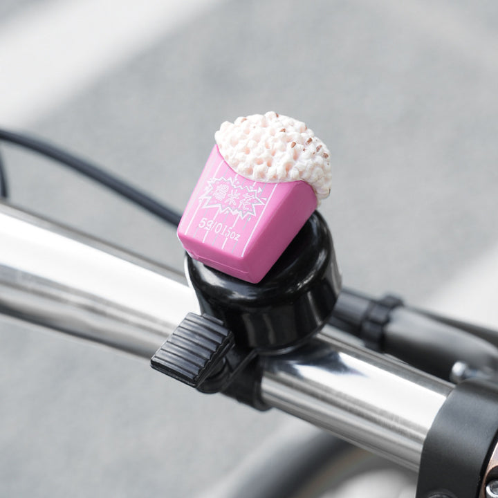 novelty handlebar bicycle bell with silicone popcorn topper and universal clamp Bowlift