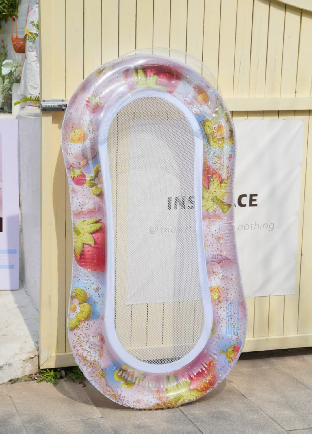 Women Inflatable Swimming Ring with Watermelon Design Bowlift