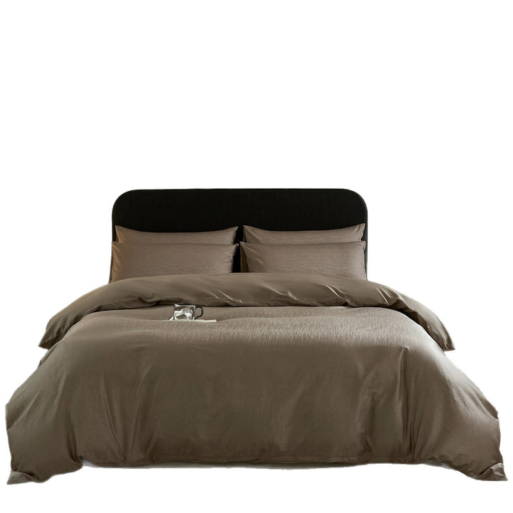 Reversible Sateen Duvet Cover Set with Subtle Textured Jacquard
