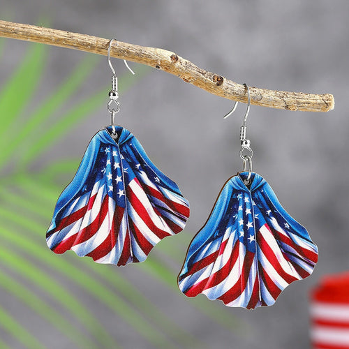 Women's eye-catching statement earrings can shape with flag motif Bowlift