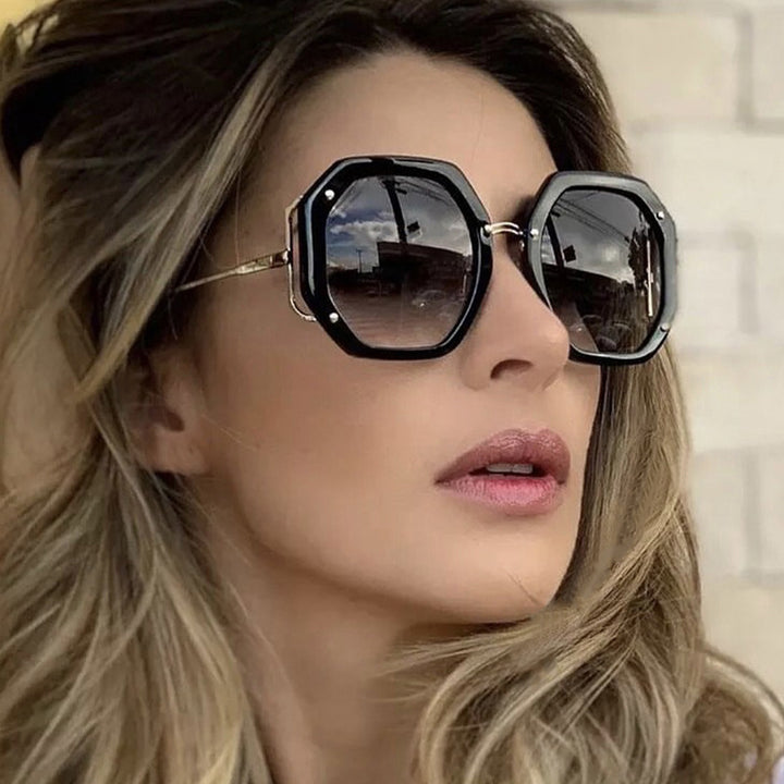 Ladies stylish octagonal sunglasses with UV protection and elegant frame Bowlift