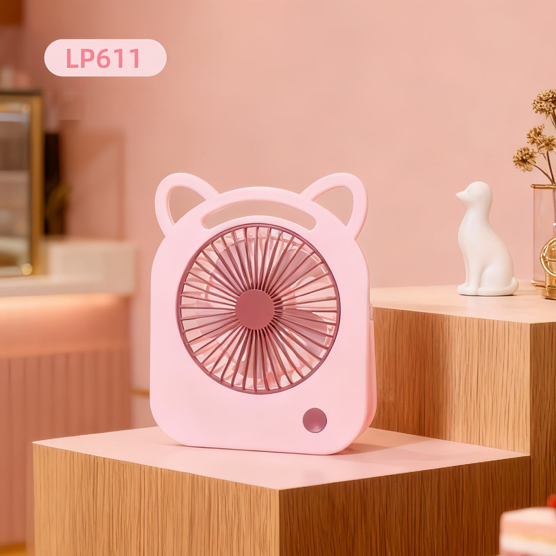 Ladies handheld fan with cute cat design Bowlift