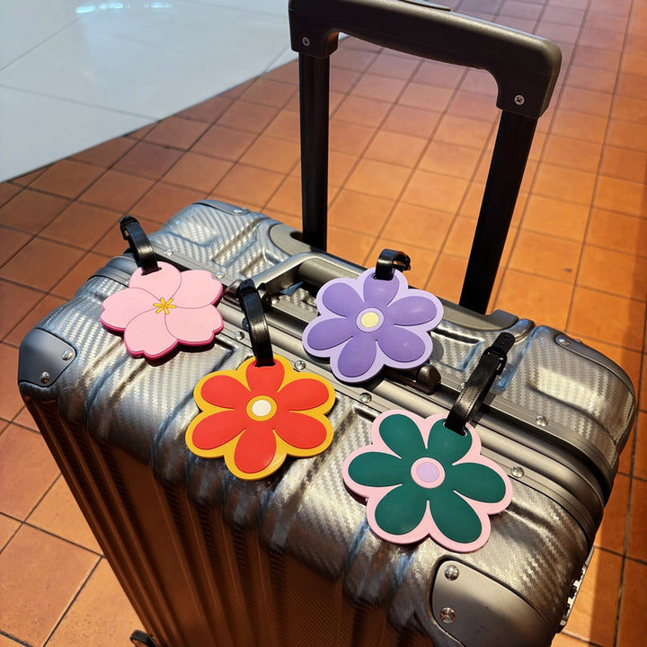 Floral silicone luggage tag with adjustable strap and embossed ID panel Bowlift