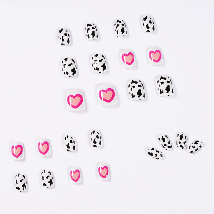 Creative nail art with heart and animal pattern motif Bowlift
