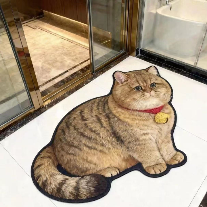 Plush Cat-Shaped Bath Mat