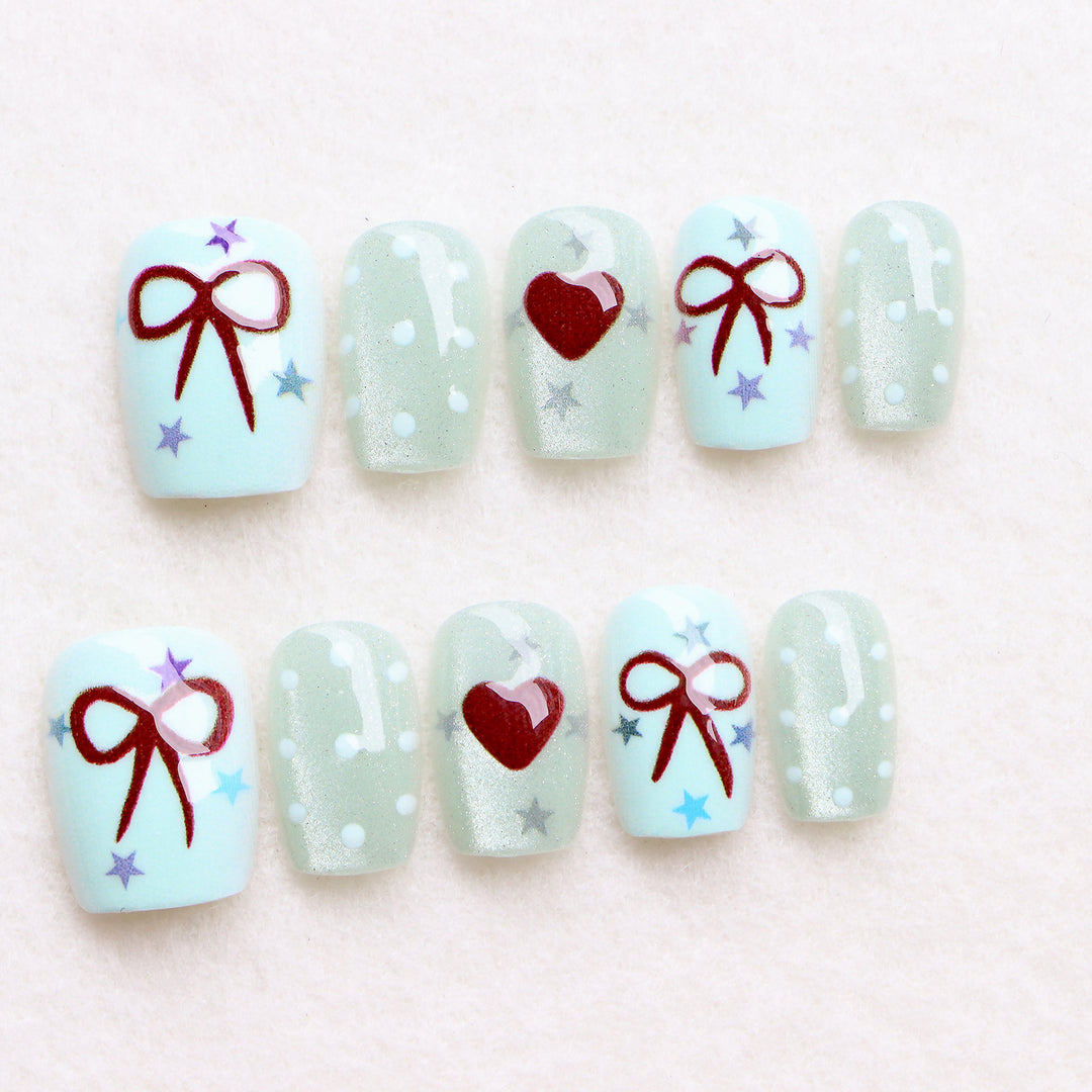 Decorative Holiday-Themed Press-On Nail Art Set Bowlift