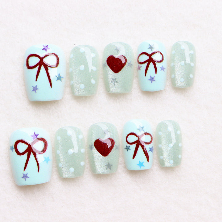 Decorative Holiday-Themed Press-On Nail Art Set Bowlift
