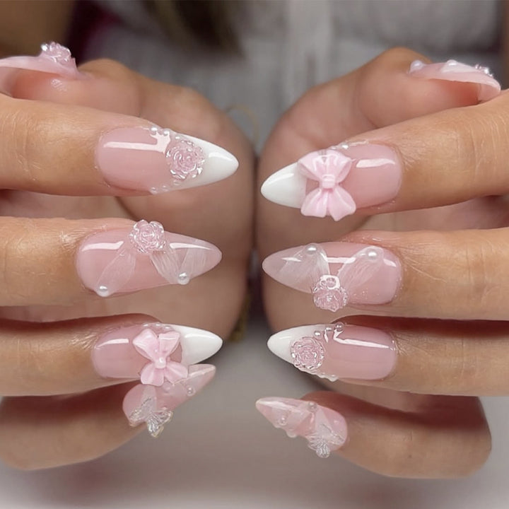 Decorative Acrylic Stiletto Nail Art Extensions Bowlift 1789713480