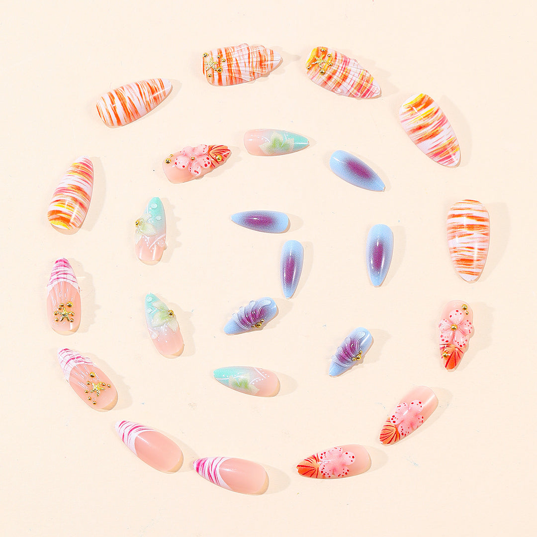 Decorative Floral 3D Acrylic Nail Art Design Bowlift