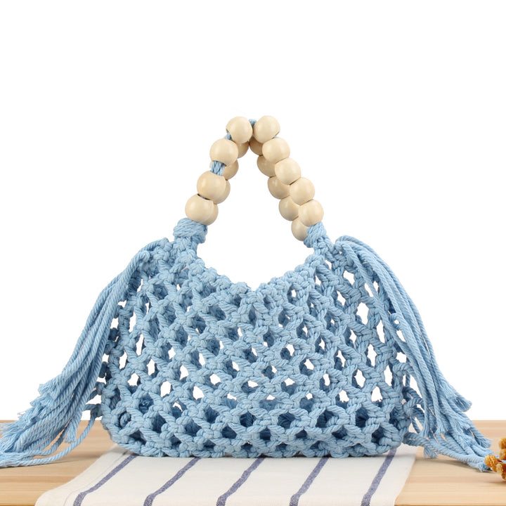 Handmade Macrame Bag with Wooden Handles Bowlift