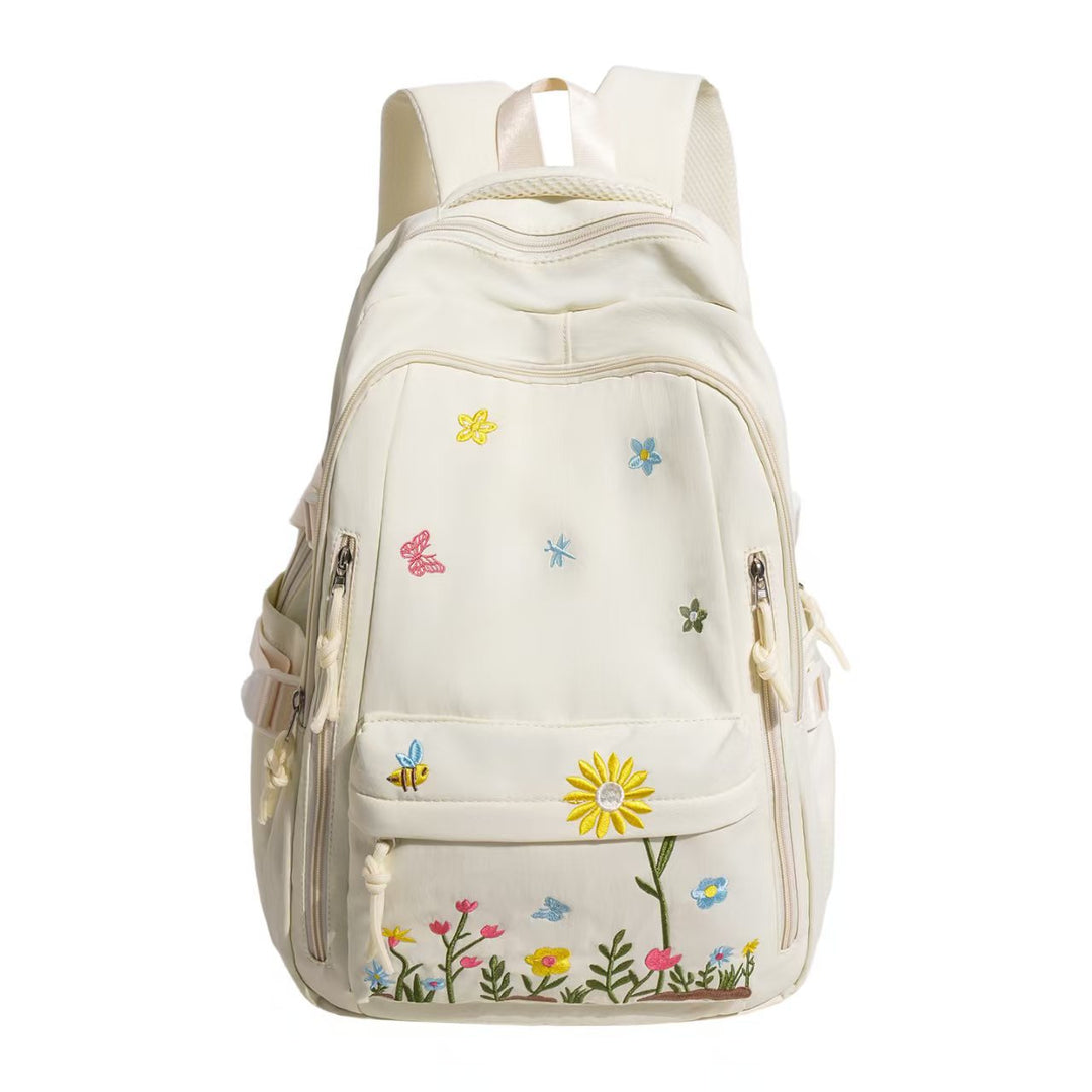 Embroidered Floral Backpack Bowlift