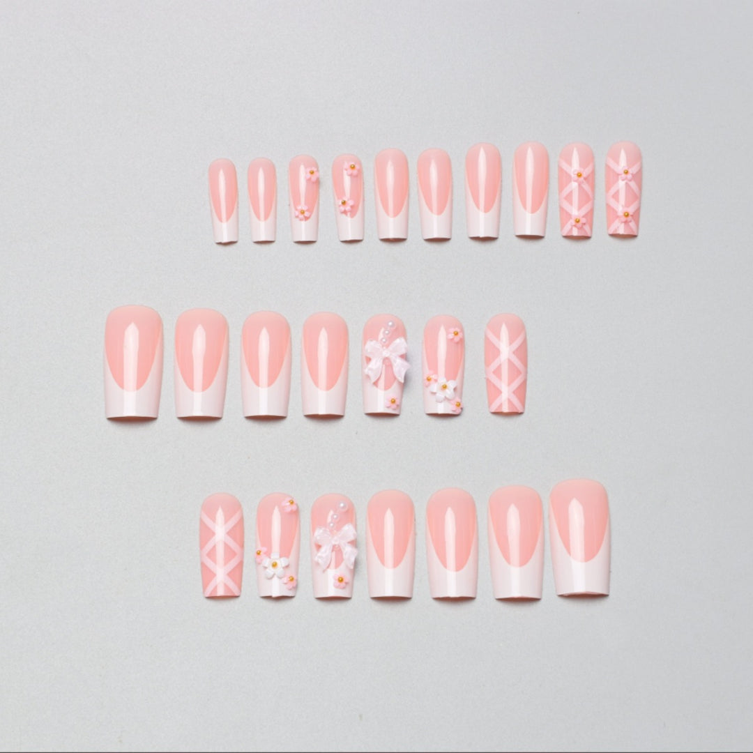 Decorative Floral and Bow Nail Extensions Bowlift