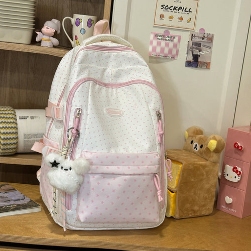 Playful Star-Patterned School Backpack