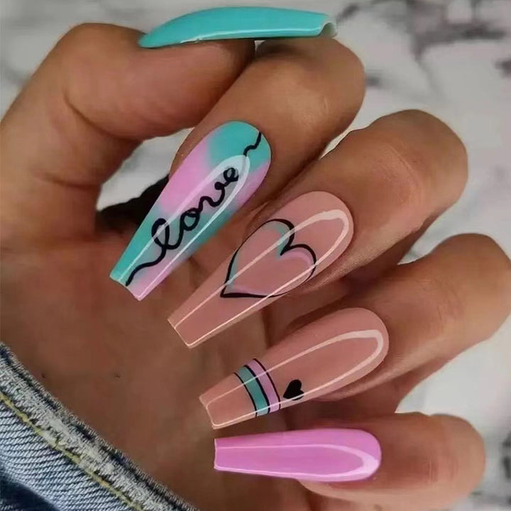 Artful acrylic nails in modern design with creative colors Bowlift