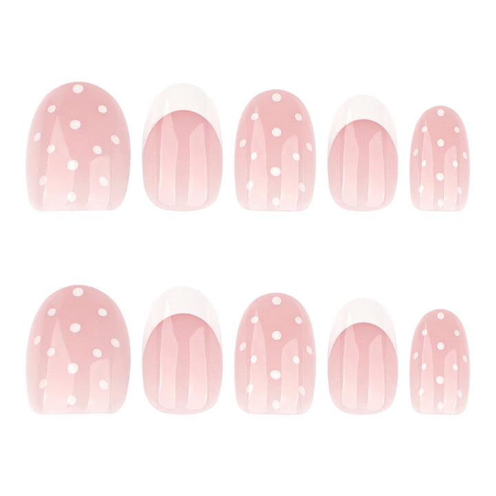Elegant artificial nails with modern dots and fresh design Bowlift