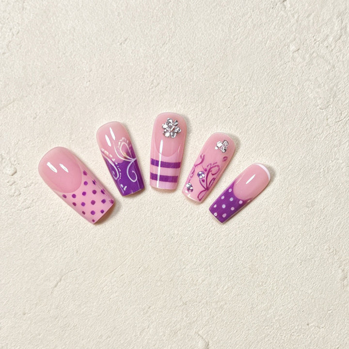 Decorative Long Acrylic Nail Art Tips Bowlift