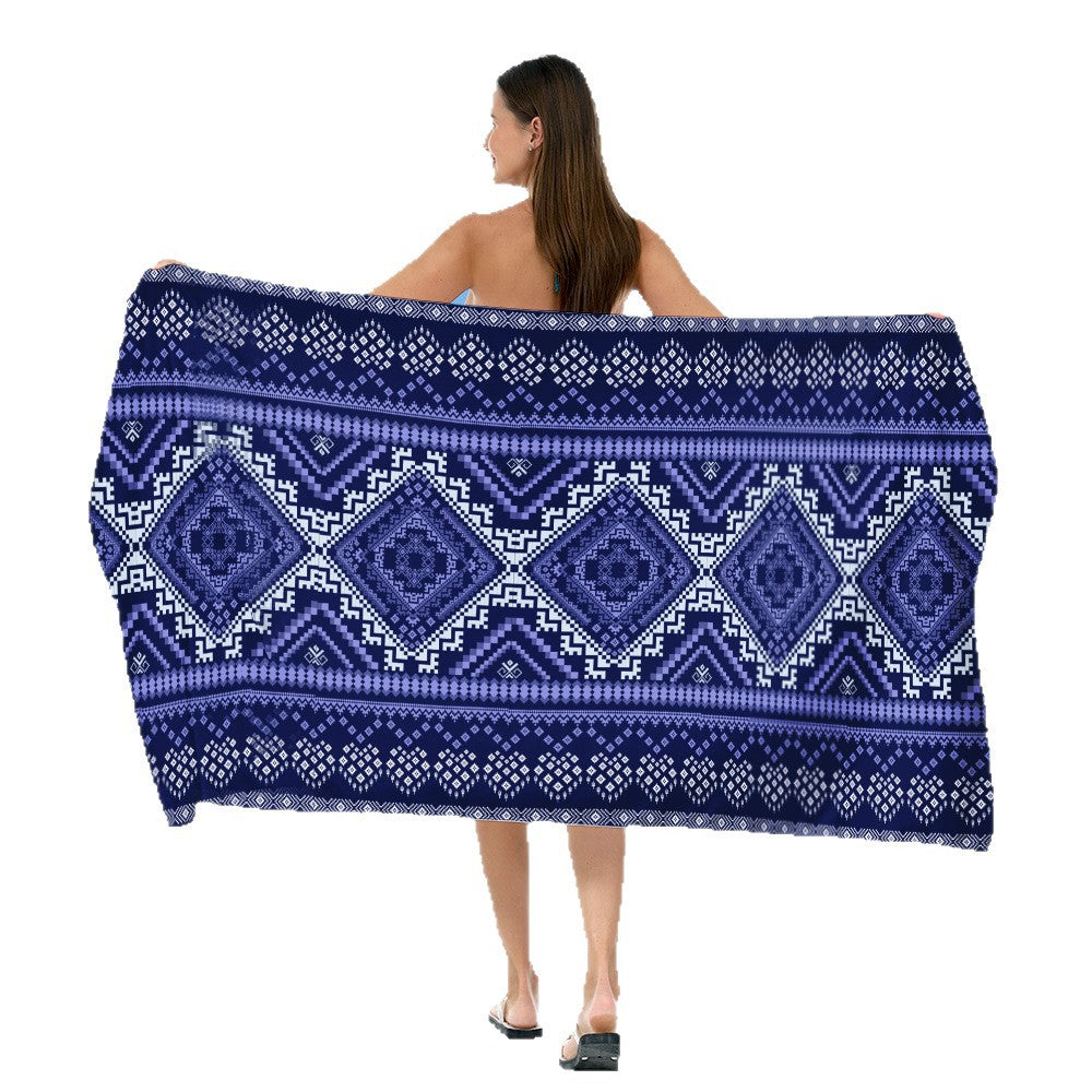 Beach blanket with exclusive geometric tribal design Bowlift