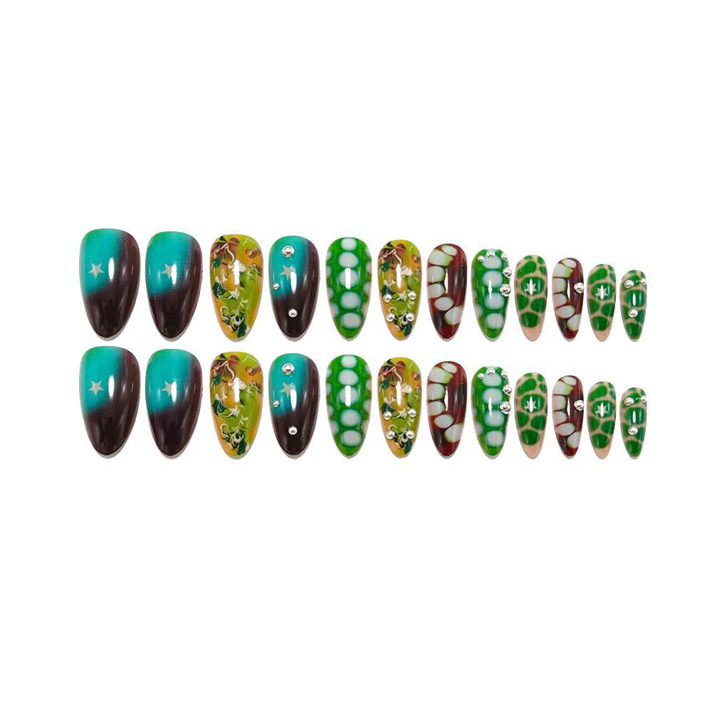 Creative artificial nails with 3D details and unique color accents Bowlift