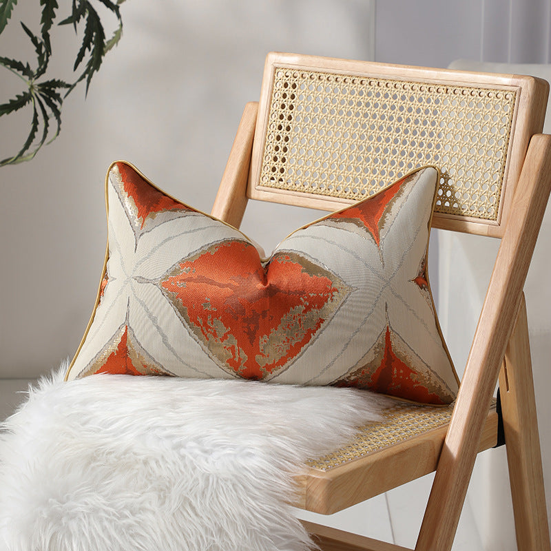 Artistic Geometric Pattern Lumbar Pillow