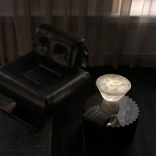 Sculptural Marble Accent Table Lamp