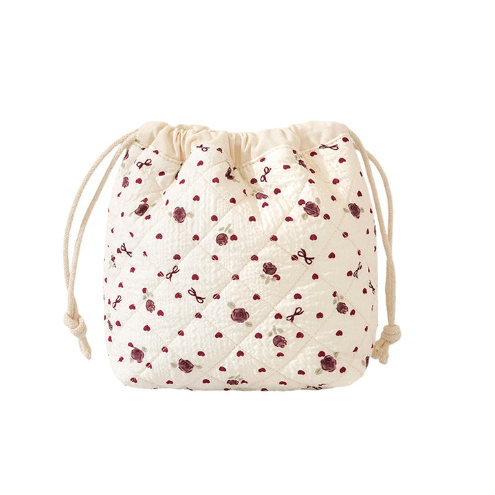 Quilted Floral Drawstring Bag Bowlift
